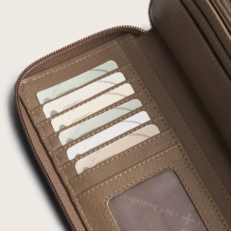 Portofel din piele naturala The Chesterfield Brand, cu protectie anti scanare RFID, Mirelle - Taupe deschis [5]