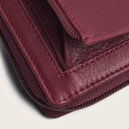 Portofel din piele naturala The Chesterfield Brand, cu protectie anti scanare RFID, Mirelle - Visiniu [8]