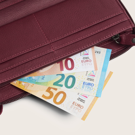 Portofel din piele naturala The Chesterfield Brand, cu protectie anti scanare RFID, Mirelle - Visiniu [6]
