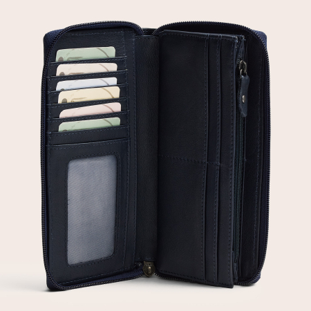 Portofel din piele naturala The Chesterfield Brand, cu protectie anti scanare RFID, Mirelle - Bleumarin [3]