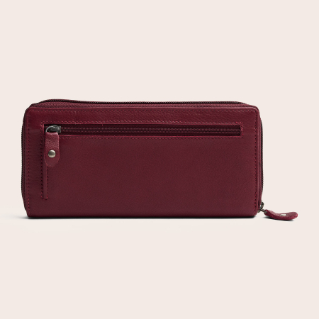 Portofel din piele naturala The Chesterfield Brand, cu protectie anti scanare RFID, Mirelle - Visiniu [10]