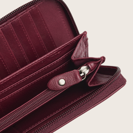 Portofel din piele naturala The Chesterfield Brand, cu protectie anti scanare RFID, Mirelle - Visiniu [5]