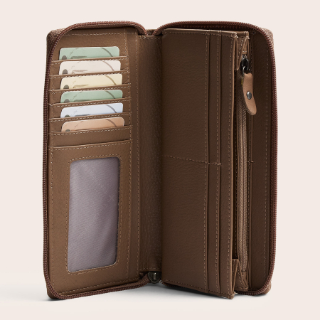 Portofel din piele naturala The Chesterfield Brand, cu protectie anti scanare RFID, Mirelle - Taupe deschis [3]
