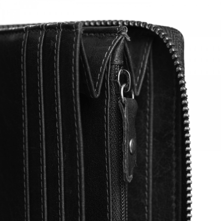 Portofel din piele naturala The Chesterfield Brand, cu protectie anti scanare RFID, Havana, Negru [3]