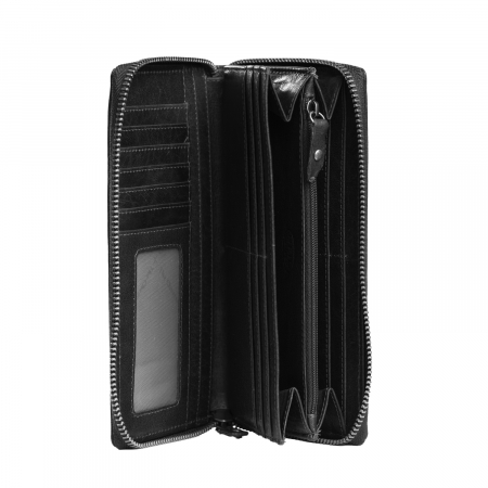 Portofel din piele naturala The Chesterfield Brand, cu protectie anti scanare RFID, Havana, Negru [4]