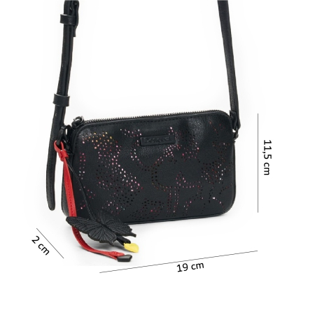 Portofel/gentuta, 2 in 1, de dimensiune mica, Desigual, Mini Butterfly , Negru [1]