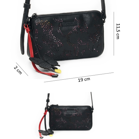 Portofel/gentuta, 2 in 1, de dimensiune mica, Desigual, Mini Butterfly , Negru [2]