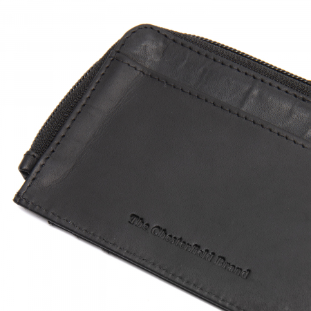 Port card slim unisex din piele naturala, The Chesterfield Brand, Livenza, cu protectie anti scanare RFID, Negru [4]