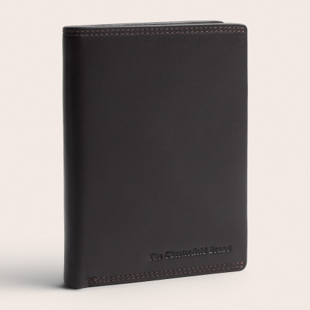 Barbati - Portofel The Chesterfield Brand, cu protectie anti scanare RFID, din piele naturala, Frederick - Maro inchis