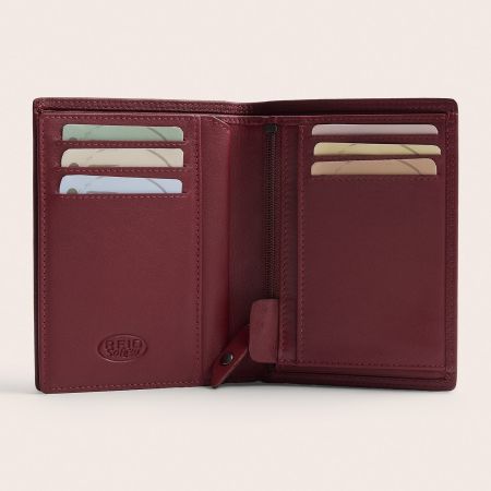 Portofel The Chesterfield Brand, cu protectie anti scanare RFID, din piele naturala, Frederick - Rosu inchis [4]