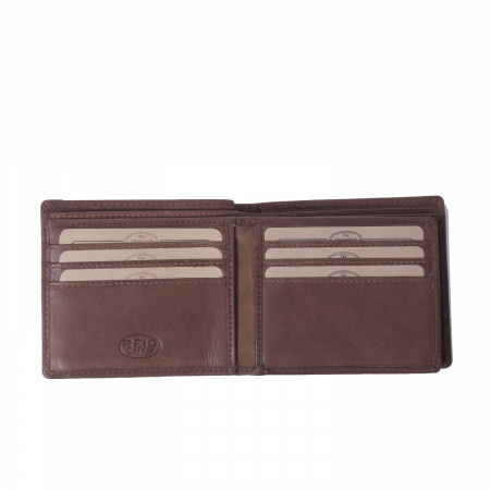 Portofel The Chesterfield Brand, cu protectie anti scanare RFID, din piele naturala, Ralph, Maro inchis [3]