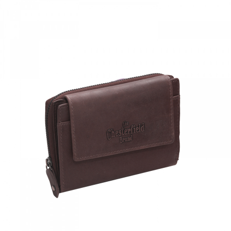 Portofele - Portofel The Chesterfield Brand, cu protectie anti scanare RFID, din piele naturala moale, Ascot, Maro inchis