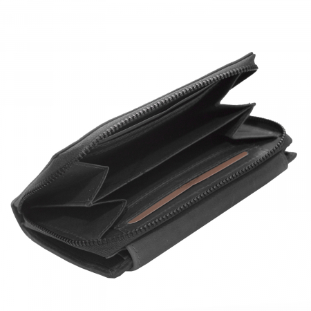 Portofel The Chesterfield Brand, cu protectie anti scanare RFID, din piele naturala moale, Ascot, Negru [1]