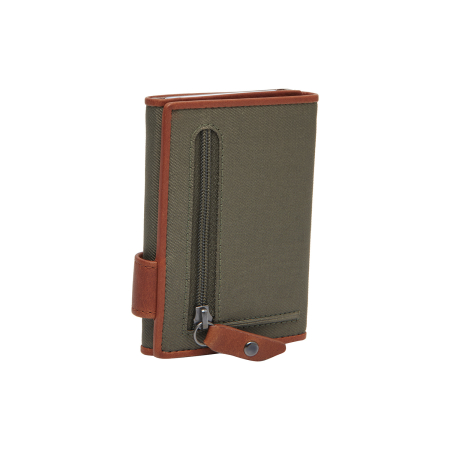 Portofel unisex cu suport pentru carduri, din piele naturala, The Chesterfield Brand, Delsbo, cu protectie anti scanare RFID, Verde olive [5]