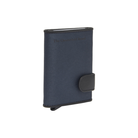 Portofel unisex cu suport pentru carduri, din piele naturala, The Chesterfield Brand, Delsbo, cu protectie anti scanare RFID, Bleumarin [1]
