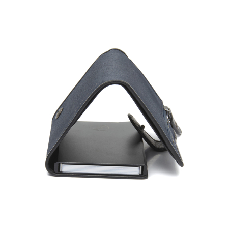 Portofel unisex cu suport pentru carduri, din piele naturala, The Chesterfield Brand, Delsbo, cu protectie anti scanare RFID, Bleumarin [4]