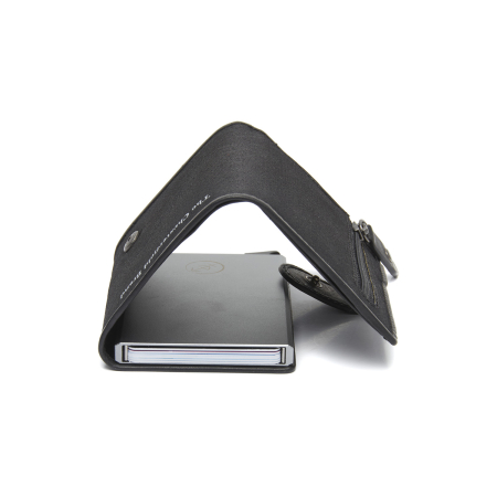 Portofel unisex cu suport pentru carduri, din piele naturala, The Chesterfield Brand, Delsbo, cu protectie anti scanare RFID, Negru [4]