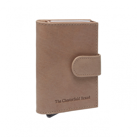 Portofele - Portofel unisex cu suport pentru carduri, din piele naturala, The Chesterfield Brand, Hannover, cu protectie anti scanare RFID, Bej