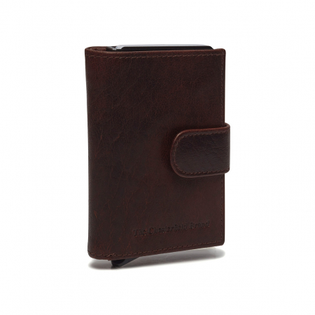 Portofele - Portofel unisex cu suport pentru carduri, din piele naturala, The Chesterfield Brand, Hannover, cu protectie anti scanare RFID, Maro inchis