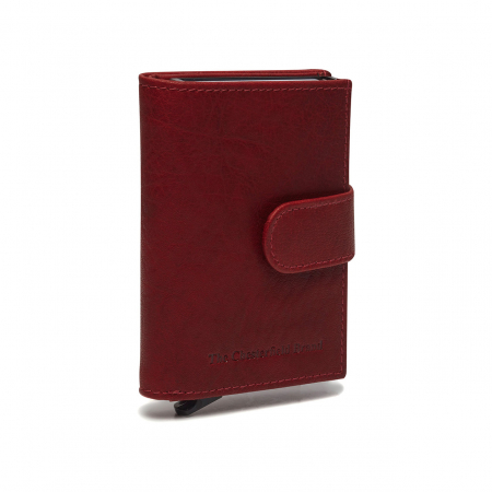 Portofele - Portofel unisex cu suport pentru carduri, din piele naturala, The Chesterfield Brand, Hannover, cu protectie anti scanare RFID, Visiniu
