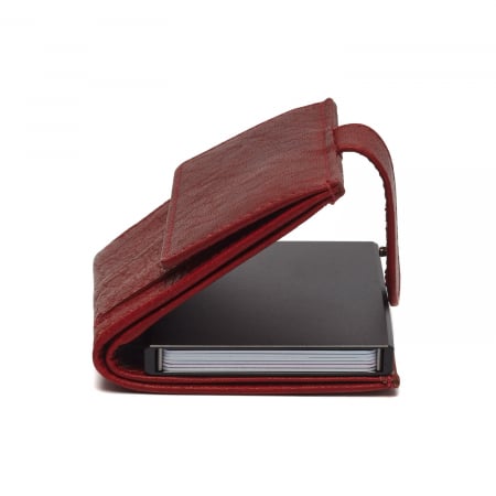 Portofel unisex cu suport pentru carduri, din piele naturala, The Chesterfield Brand, Hannover, cu protectie anti scanare RFID, Visiniu [2]