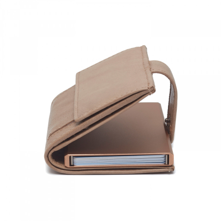 Portofel unisex cu suport pentru carduri, din piele naturala, The Chesterfield Brand, Hannover, cu protectie anti scanare RFID, Bej [1]