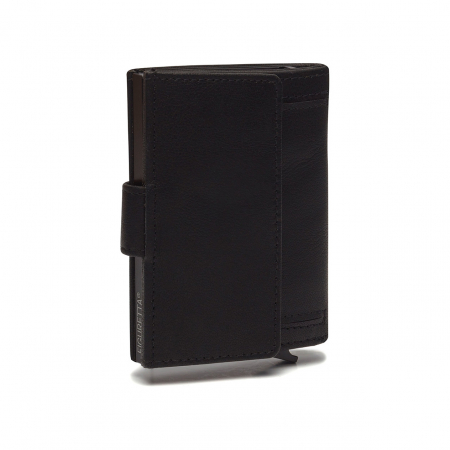Portofel unisex cu suport pentru carduri, din piele naturala, The Chesterfield Brand, Hannover, cu protectie anti scanare RFID, Negru [4]