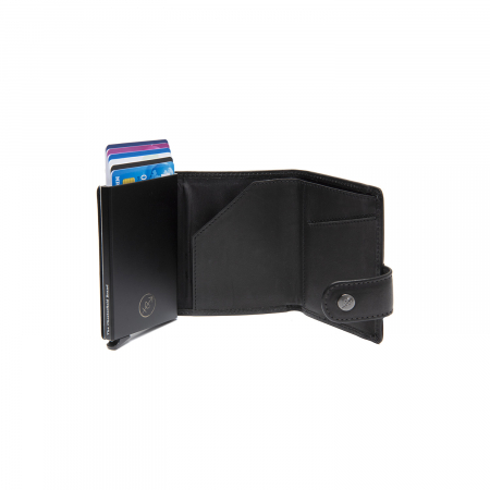Portofel unisex cu suport pentru carduri, din piele naturala, The Chesterfield Brand, Larino, cu protectie anti scanare RFID, Negru [3]