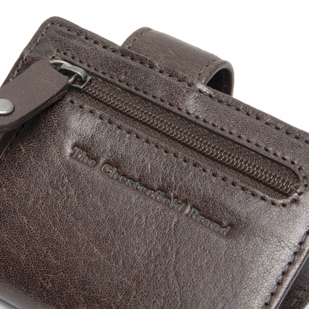 Portofel unisex cu suport pentru carduri, din piele naturala, The Chesterfield Brand, Larino, cu protectie anti scanare RFID, Maro inchis [5]