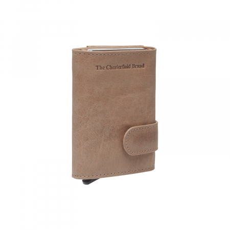 Portofele - Portofel unisex cu suport pentru carduri, din piele naturala, The Chesterfield Brand, Mannheim, cu protectie anti scanare RFID, Bej