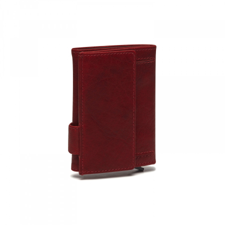 Portofel unisex cu suport pentru carduri, din piele naturala, The Chesterfield Brand, Mannheim, cu protectie anti scanare RFID, Visiniu [4]