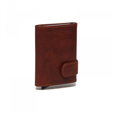 Portofele - Portofel unisex cu suport pentru carduri, din piele naturala, The Chesterfield Brand, Mannheim, cu protectie anti scanare RFID, Maro coniac