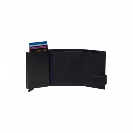 Portofel unisex cu suport pentru carduri, din piele naturala, The Chesterfield Brand, Mannheim, cu protectie anti scanare RFID, Bleumarin [1]