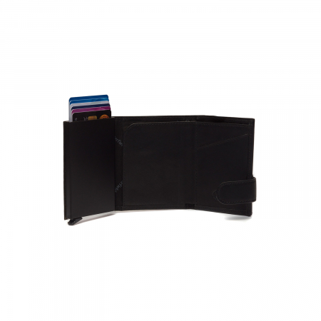 Portofel unisex cu suport pentru carduri, din piele naturala, The Chesterfield Brand, Mannheim, cu protectie anti scanare RFID, Negru [1]