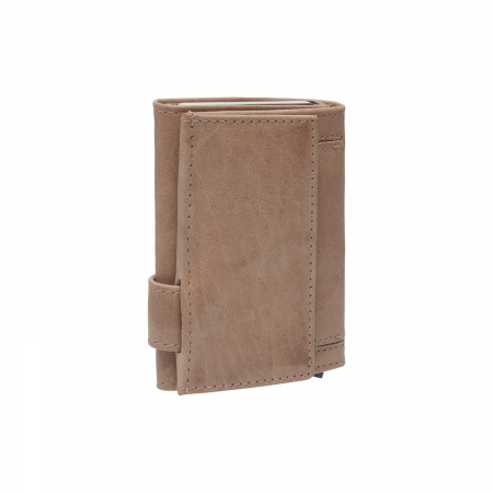 Portofel unisex cu suport pentru carduri, din piele naturala, The Chesterfield Brand, Mannheim, cu protectie anti scanare RFID, Bej [4]
