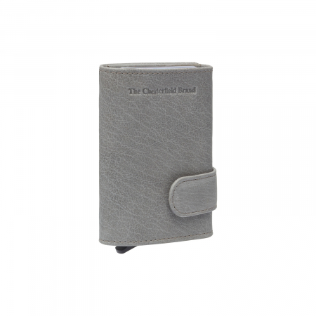 Portofele - Portofel unisex cu suport pentru carduri, din piele naturala, The Chesterfield Brand, Mannheim, cu protectie anti scanare RFID, Gri deschis