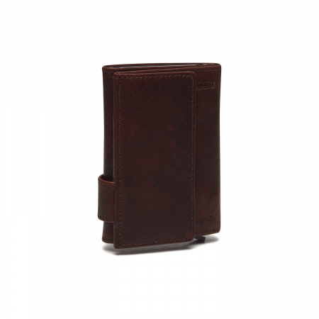 Portofel unisex cu suport pentru carduri, din piele naturala, The Chesterfield Brand, Mannheim, cu protectie anti scanare RFID, Maro inchis [4]