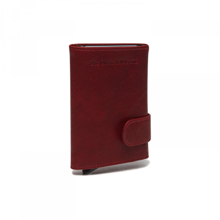 Portofele - Portofel unisex cu suport pentru carduri, din piele naturala, The Chesterfield Brand, Mannheim, cu protectie anti scanare RFID, Visiniu