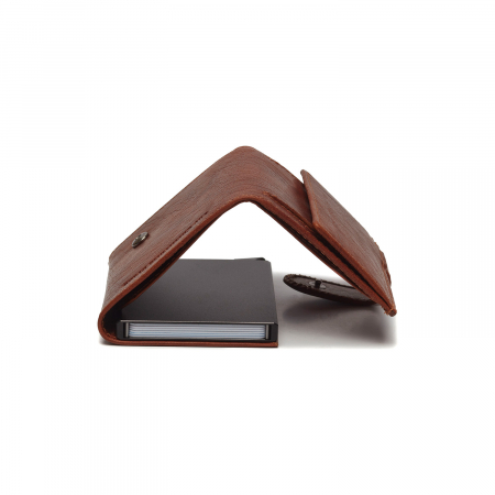 Portofel unisex cu suport pentru carduri, din piele naturala, The Chesterfield Brand, Mannheim, cu protectie anti scanare RFID, Maro coniac [2]