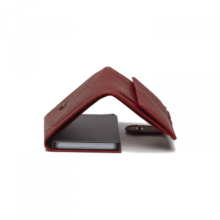 Portofel unisex cu suport pentru carduri, din piele naturala, The Chesterfield Brand, Mannheim, cu protectie anti scanare RFID, Visiniu [2]