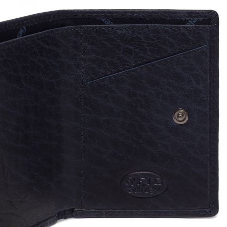 Portofel unisex cu suport pentru carduri, din piele naturala, The Chesterfield Brand, Paris, cu protectie anti scanare RFID, Bleumarin [3]