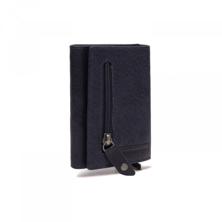 Portofel unisex cu suport pentru carduri, din piele naturala, The Chesterfield Brand, Paris, cu protectie anti scanare RFID, Bleumarin [4]