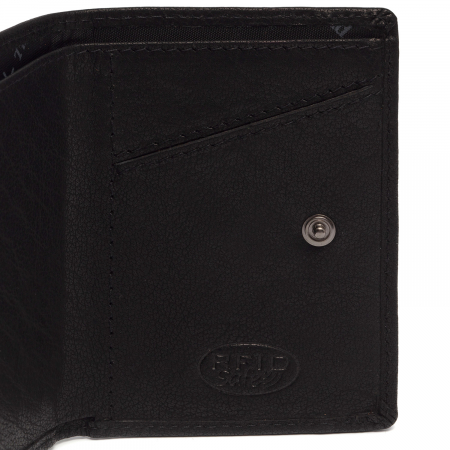 Portofel unisex cu suport pentru carduri, din piele naturala, The Chesterfield Brand, Paris, cu protectie anti scanare RFID, Negru [3]