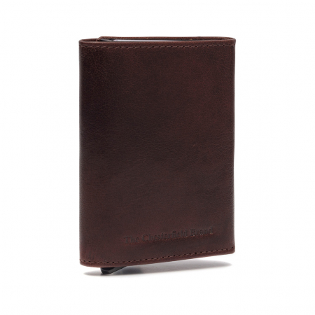 Port carduri - Portofel unisex cu suport pentru carduri, din piele naturala, The Chesterfield Brand, Paris, cu protectie anti scanare RFID, Maro inchis