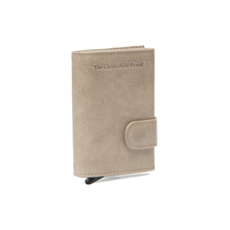 Dama - Portofel unisex cu suport pentru carduri, din piele naturala, The Chesterfield Brand, Portland, cu protectie anti scanare RFID, Bej