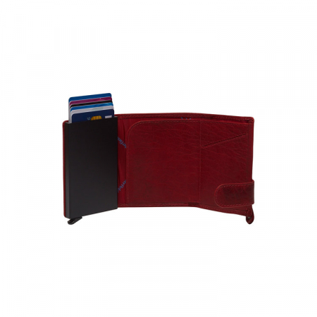 Portofel unisex cu suport pentru carduri, din piele naturala, The Chesterfield Brand, Portland, cu protectie anti scanare RFID, Rosu [4]