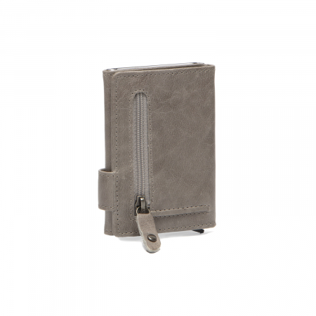 Portofel unisex cu suport pentru carduri, din piele naturala, The Chesterfield Brand, Portland, cu protectie anti scanare RFID, Gri deschis [4]