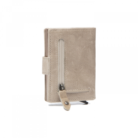 Portofel unisex cu suport pentru carduri, din piele naturala, The Chesterfield Brand, Prague, cu protectie anti scanare RFID, Bej [6]