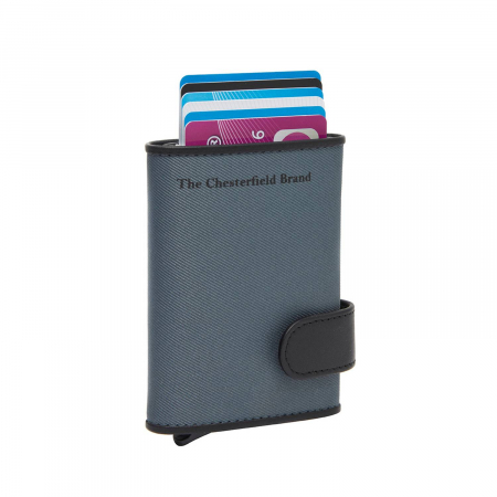 Dama - Portofel unisex cu suport pentru carduri, din piele naturala, The Chesterfield Brand, Sabana, cu protectie anti scanare RFID, Gri