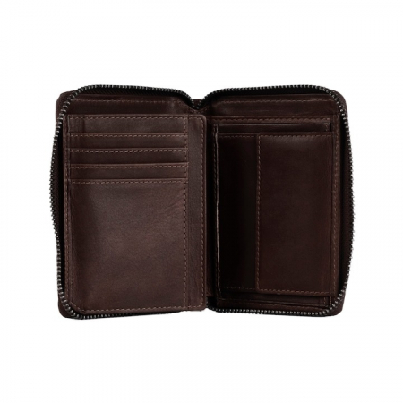 Portofel unisex din piele naturala, The Chesterfield Brand, Merel, cu protectie anti scanare RFID, Maro inchis [1]